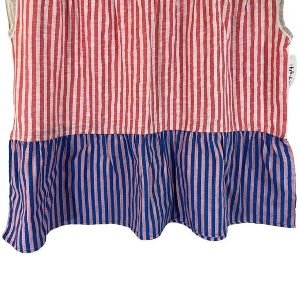 Style & Co. Blouse XL NWT $44.50 Multicolor Striped Pattern Babydoll Swing Fit - Picture 4 of 7